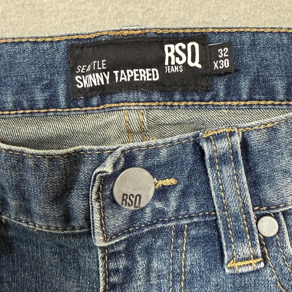RSQ Seattle Denim Skinny Tapered Distressed Jeans Men‎ 30x32